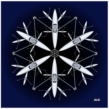 rowing snowflake cartoon